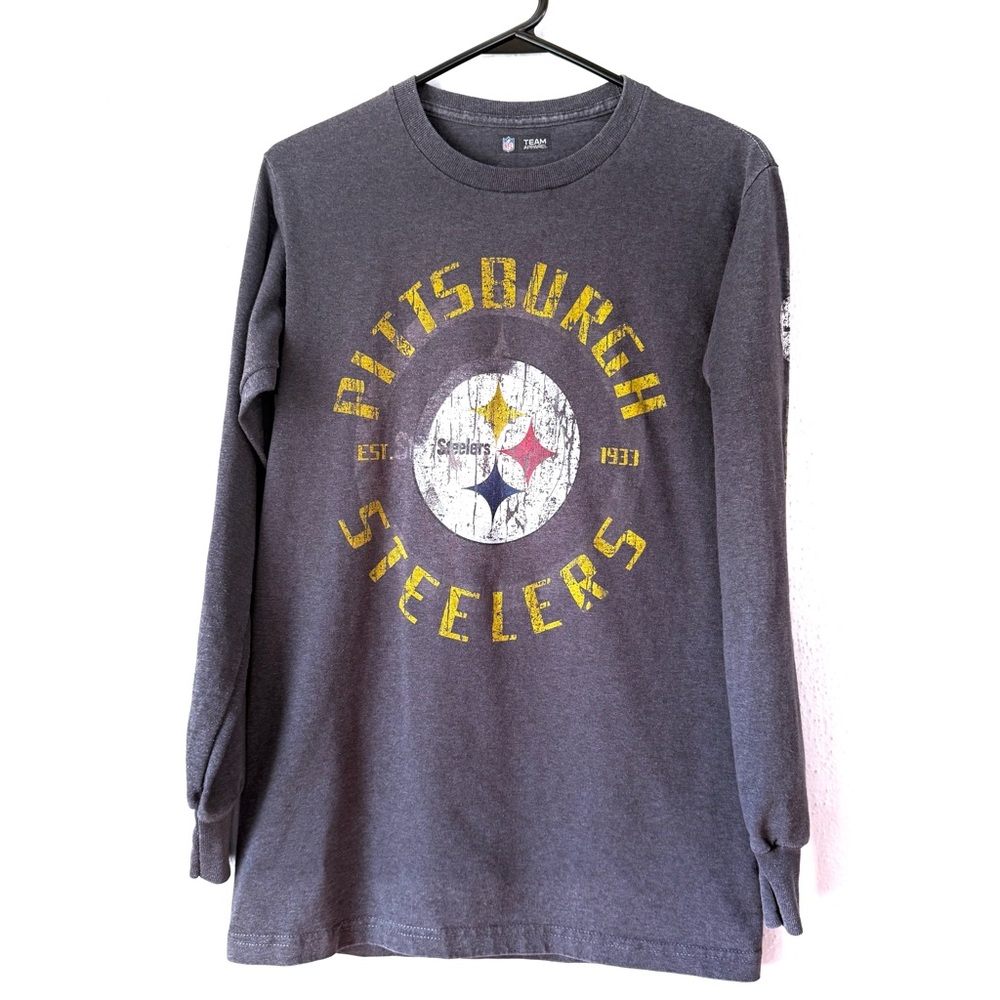 Pittsburgh Steelers NFL Team Apparel Long Sleeve Shirt S/CH/P Gray